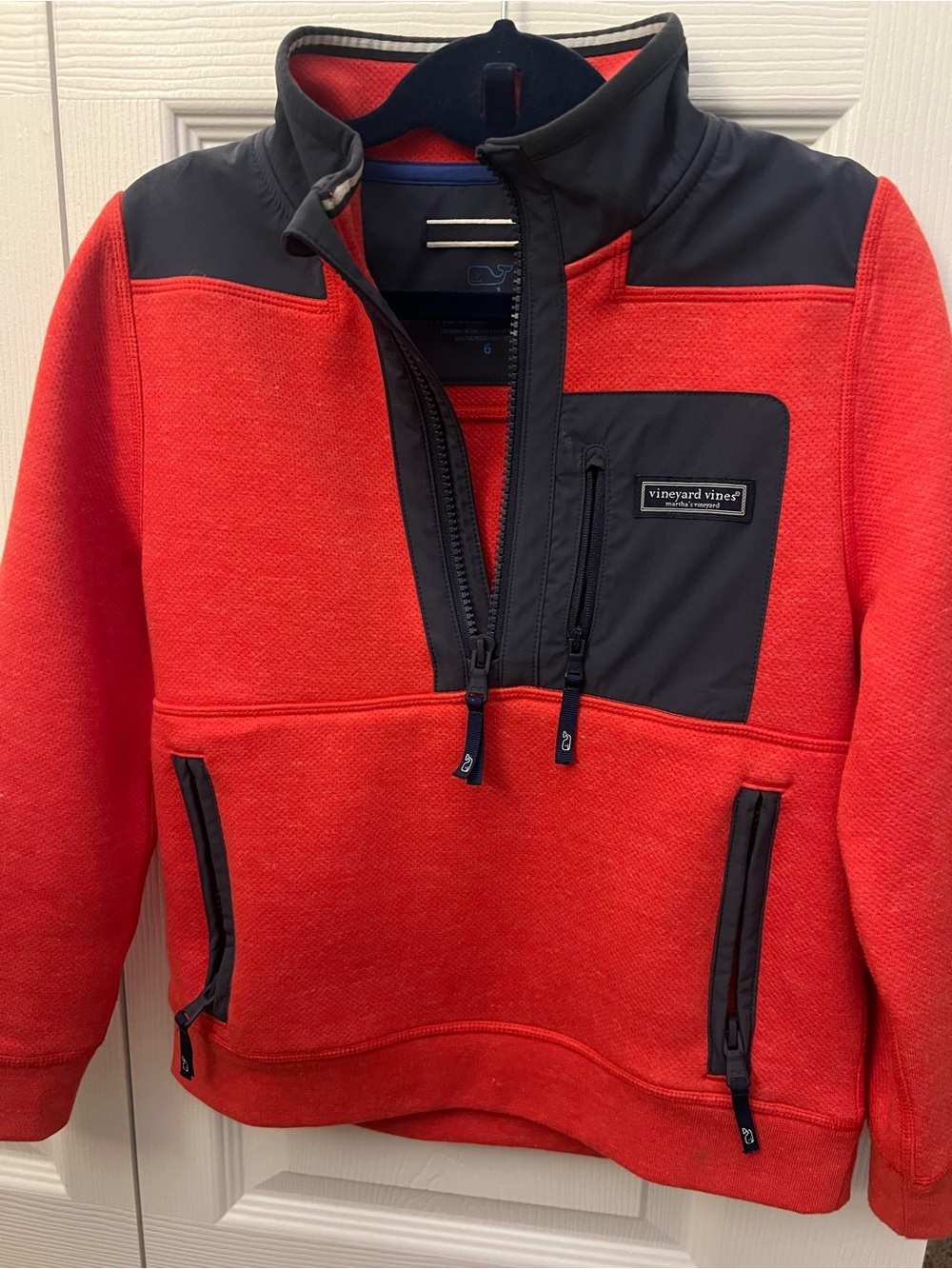 Vineyard Vines Boys Sherpa Fleece SuperShep - Sailors Red - Size 6